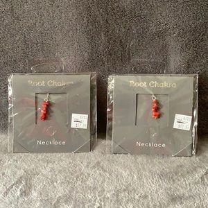 NWT set of 2 root chakra necklaces